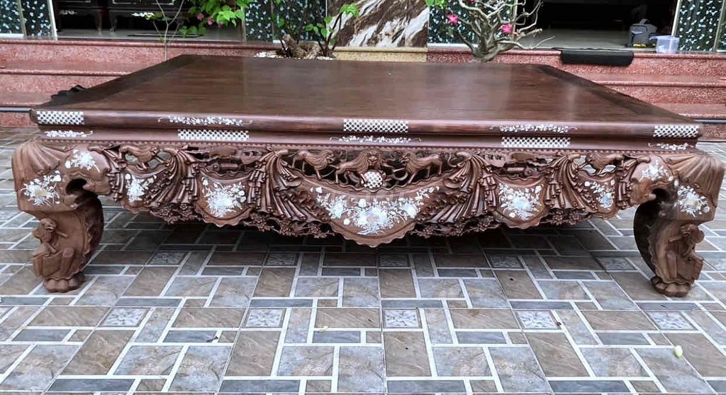 Sập gỗ Gỗ Nâu 1m6x2m Khảm trai. Mua bán Nội thất, đồ gia dụng khác tại Huyện Hải Hậu Nam Định được đăng bởi Thành hình 1