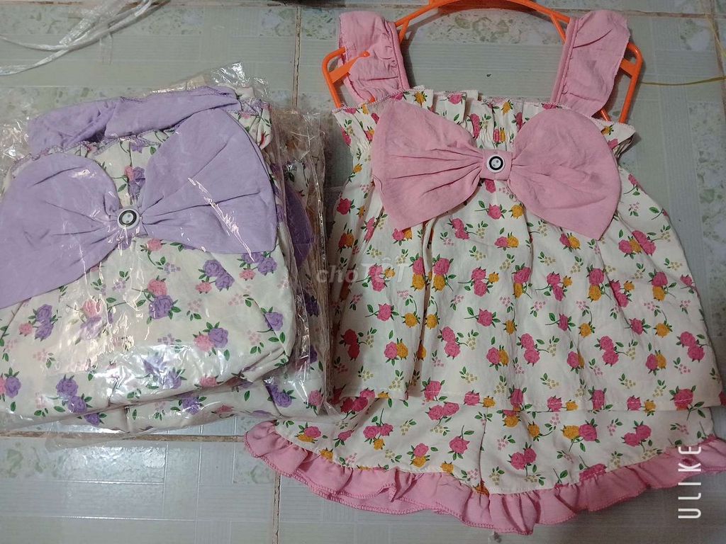 Bộ nơ cho bé chất cotton hàn sz 7kg đến 14kg