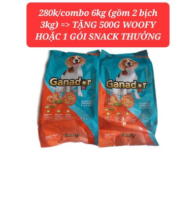 Freeship 6kg ganador vị gà thức ăn cho chó