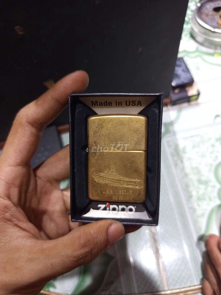 Bật lửa Zippo Tàu chiến Đồng Vàng đục. Mua bán Đồ sưu tầm, đồ cổ tại Thành phố Bến Tre Bến Tre được đăng bởi Trần Nhân hình 1