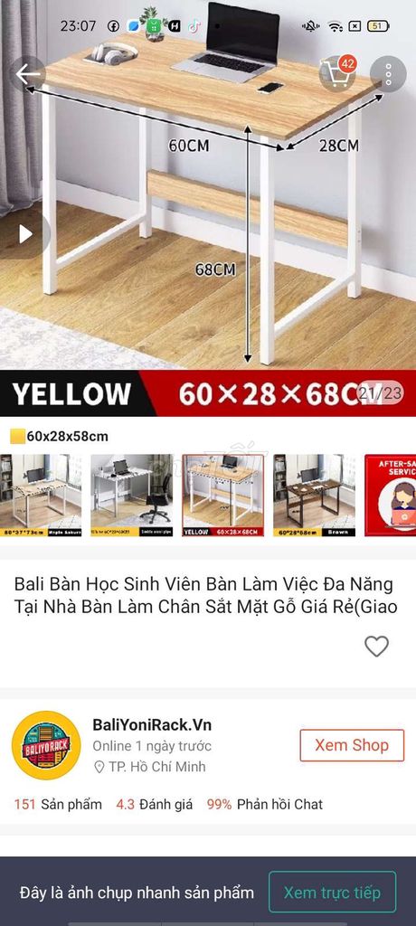 Bàn nấu ăn  khích thước 60+28+58 gỗ chưa sử dụng