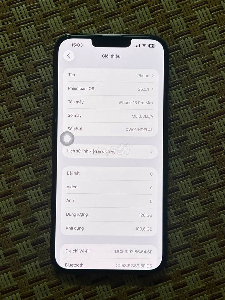 Apple iPhone 13 Pro Max 128GB Mỹ 71%. Mua bán Điện thoại tại Quận Gò Vấp Tp Hồ Chí Minh được đăng bởi Hội Đồ Điện Tử hình 1