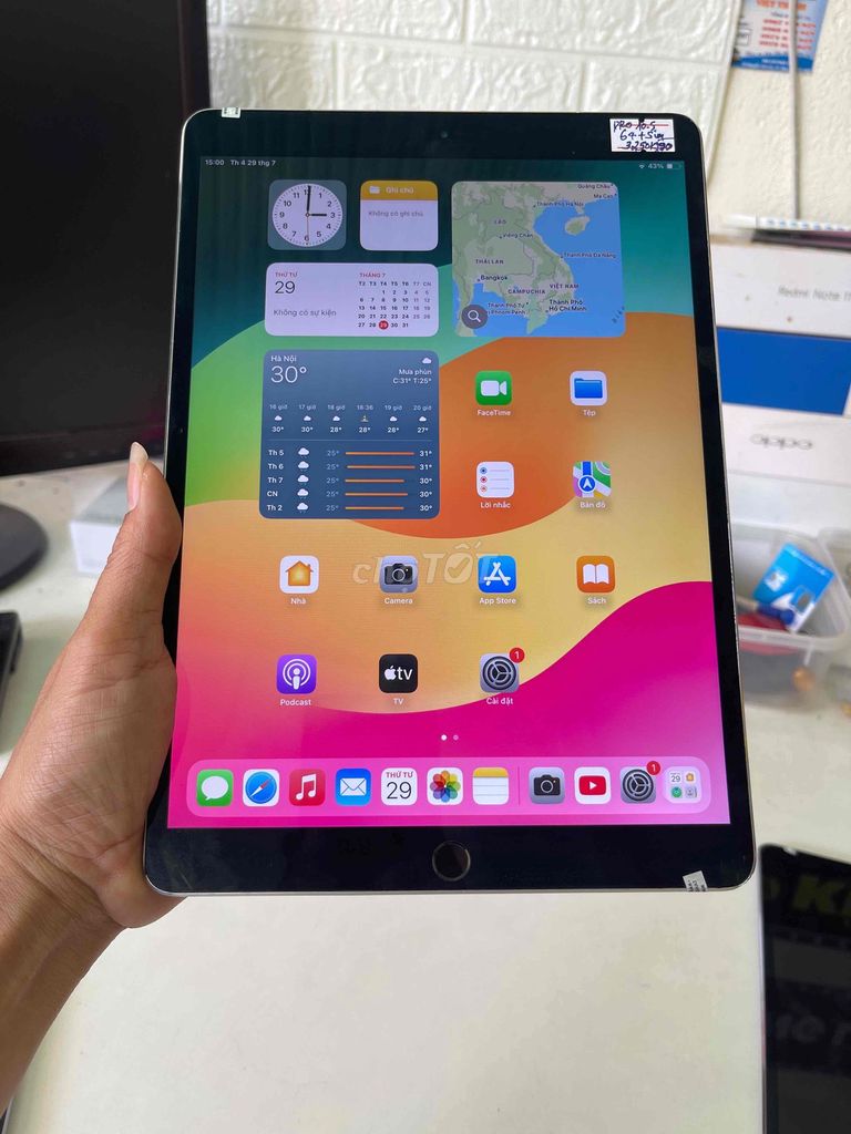 Apple iPad Pro 10.5 64GB màu Xám wifi sim 4g. Mua bán Máy tính bảng tại Thành phố Buôn Ma Thuột Đắk Lắk được đăng bởi táo zin BMT hình 1