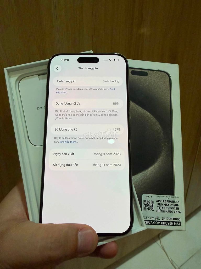 Apple iPhone 15 Pro Max 256GB Titan Tự Nhiên 99%. Mua bán Điện thoại tại Quận Tân Bình Tp Hồ Chí Minh được đăng bởi Hội Đồ Điện Tử hình 1