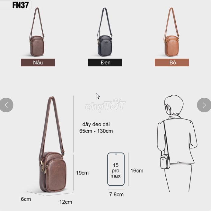 TÚI ĐEO CHÉO NỮ MINI ĐỰNG ĐIỆN THOẠI FADODA FN37. Mua bán Túi xách tại Quận Hoàng Mai Hà Nội được đăng bởi Siêu thị Anh Tú 68   hình 6