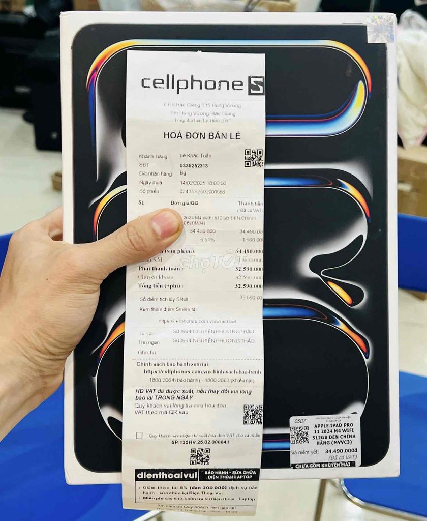 Bán siêu rẻ Ipad M4 Newseal+ Bill Cellphones