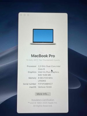Macbook Pro 8GB 128GB 13.3” Core I5