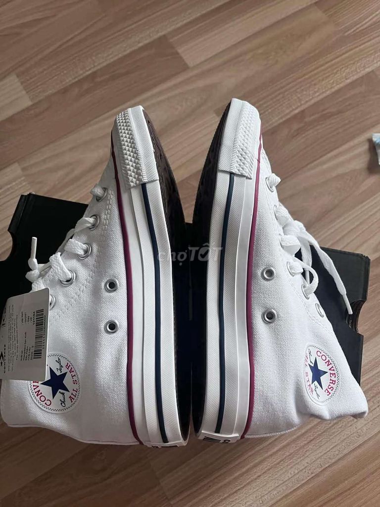 Giày converse classic trắng vải real new