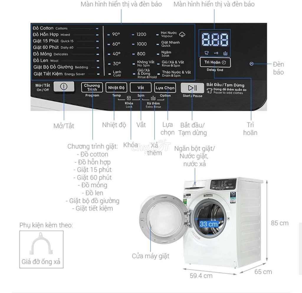 Máy Giặt Trưng Bày Electrolux 9KG. Mua bán Máy giặt tại Quận Liên Chiểu Đà Nẵng được đăng bởi Buyer0690 hình 1
