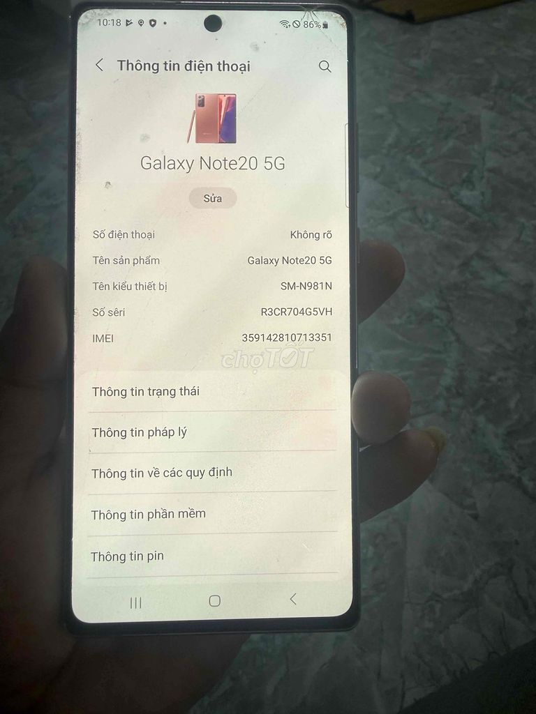 Samsung Galaxy Note20 5G Đồng. nứt kính góc. Mua bán Điện thoại tại Huyện Tam Đảo Vĩnh Phúc được đăng bởi LT hình 1