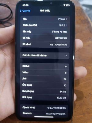 Apple iPhone Xs Max 64GB Vàng