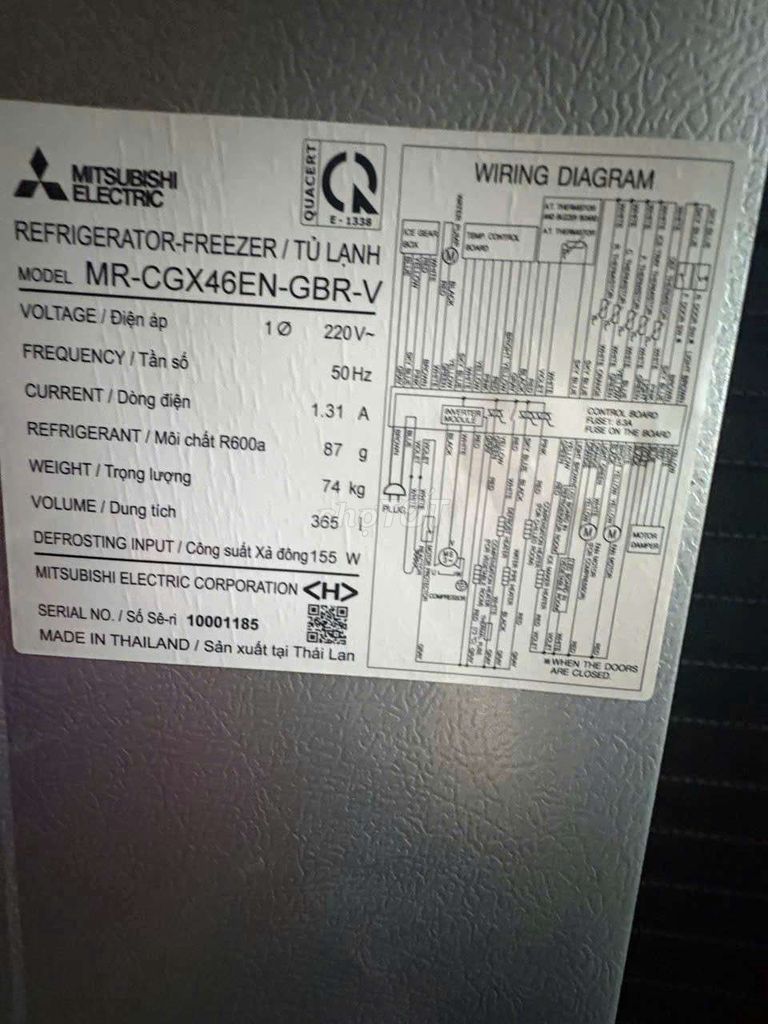Tủ lạnh Mitsubishi Electric 365 Lít. Mua bán Tủ lạnh tại Quận 6 Tp Hồ Chí Minh được đăng bởi Tien Van Tran hình 1