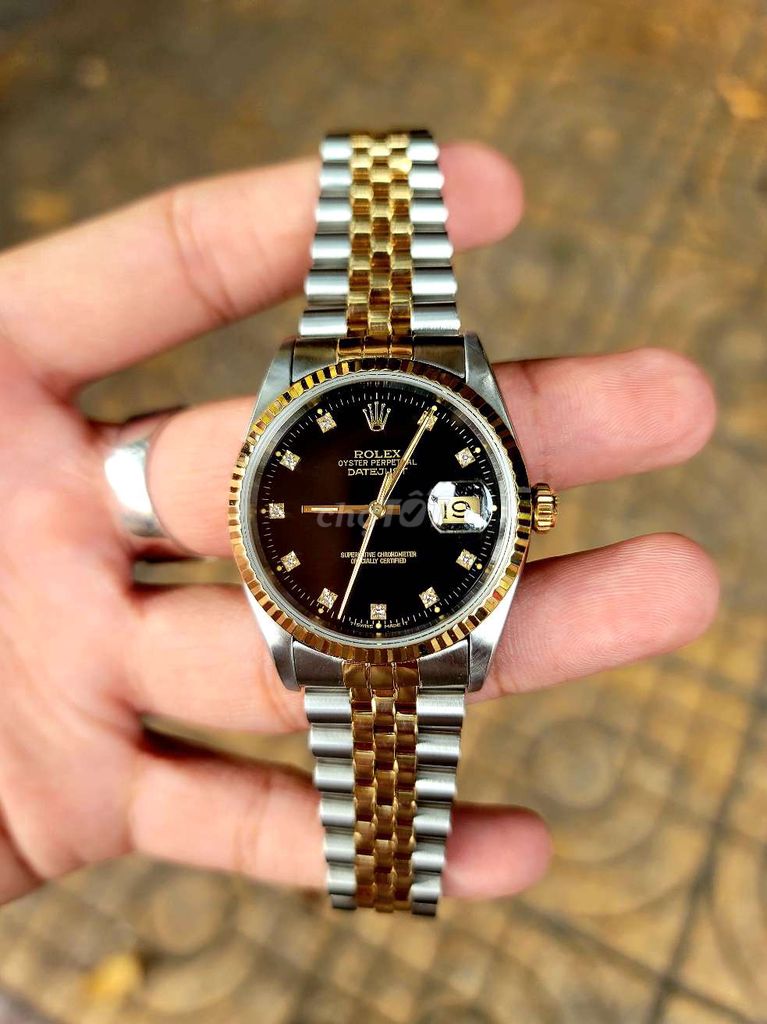 Rolex 16233 Black Diamond (mặt đen cọc kim cương)