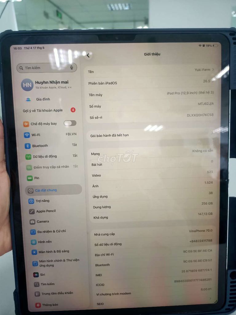 Apple iPad Pro 12.9 Gen 3 256GB Bạc 4G. Mua bán Máy tính bảng tại Quận 3 Tp Hồ Chí Minh được đăng bởi Trương Thanh Tùng hình 1