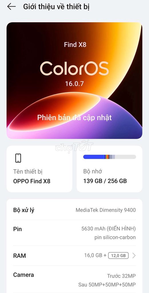 Oppo Find X8 12GB/256GB Xám. Mua bán Điện thoại tại Thành phố Thủ Đức Tp Hồ Chí Minh được đăng bởi Đăng hình 1