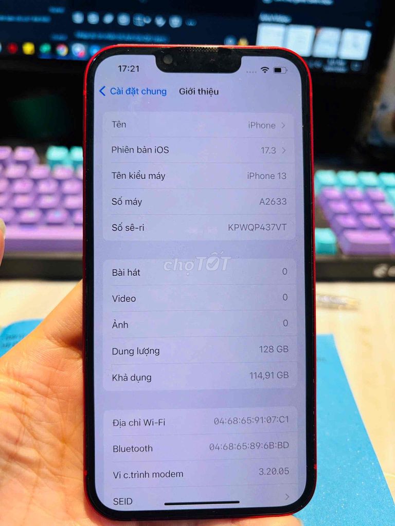 BÁN NHANH IPHONE 13 MÀU ĐỎ VN/A GD TRỰC TIẾP TPHCM