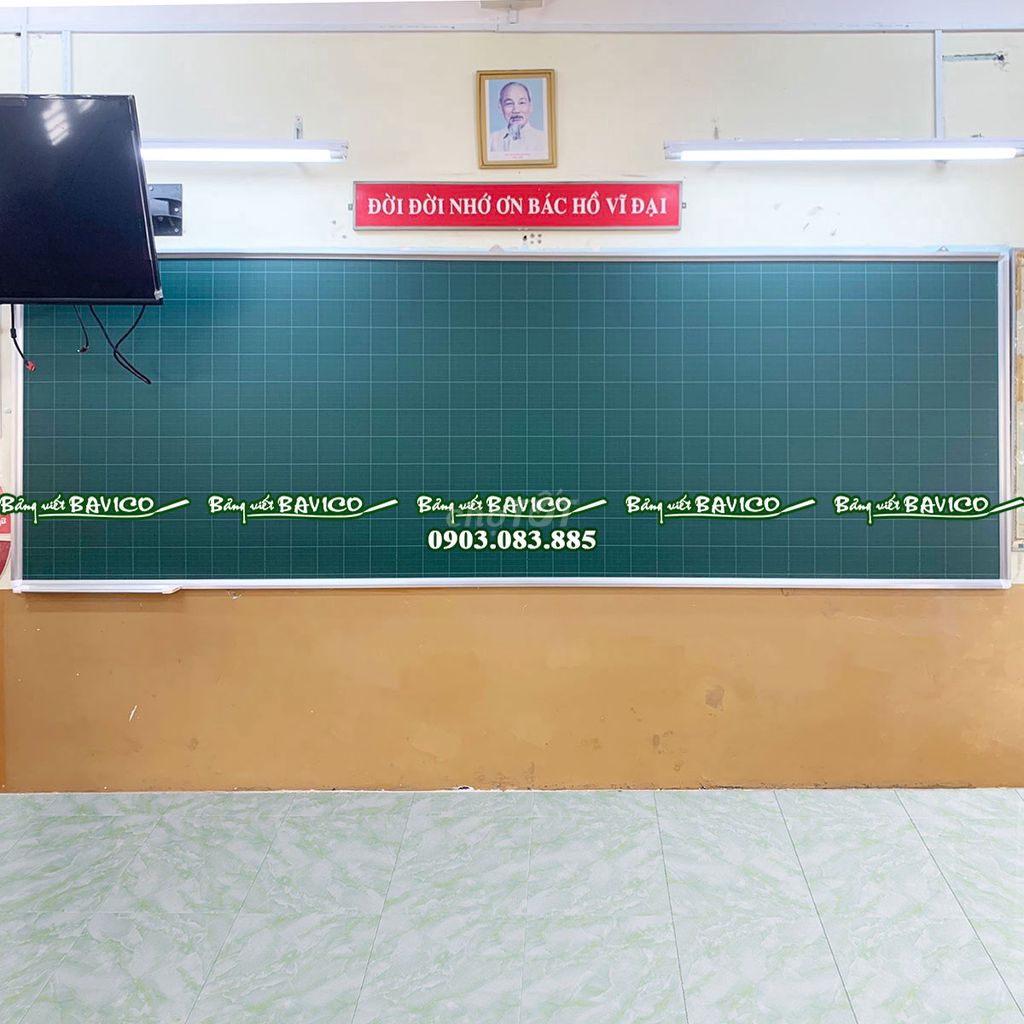 Bảng dạy học viết phấn từ xanh Hàn Quốc 4 ô tập