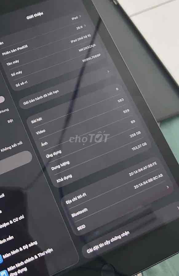 Apple iPad Gen 9 256GB Xám. Mua bán Máy tính bảng tại Thành phố Tân An Long An được đăng bởi Tên chưa cung cấp hình 1