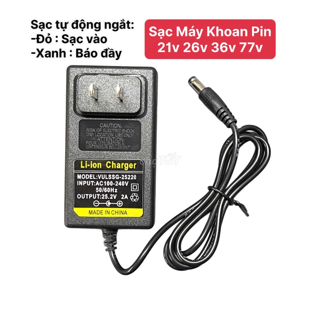 Sạc máy khoan pin 21v 36v 72v, tự động ngắt