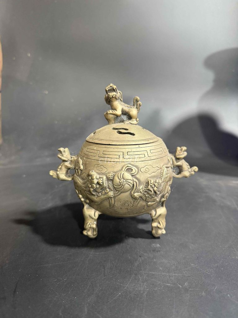 Đỉnh trầm Đồng tráng bạc 17cm. Mua bán Đồ sưu tầm, đồ cổ tại Quận Long Biên Hà Nội được đăng bởi Văn Quang Đồ Sưu Tầm hình 1