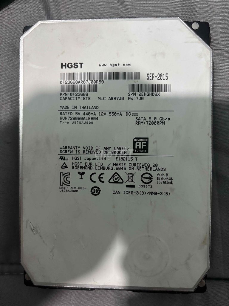Ổ cứng HDD HGST 8TB 7200RPM. Mua bán Linh kiện (RAM, Card...) tại Thành phố Biên Hòa Đồng Nai được đăng bởi Bi hình 1
