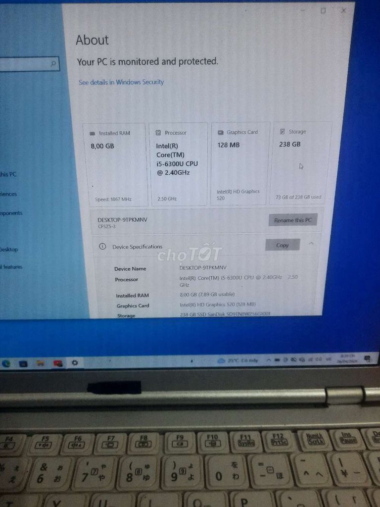 Panasonic Lets note i5-6300U 8GB/238GB. Mua bán Laptop tại Huyện Nho Quan Ninh Bình được đăng bởi Lộc Bùi hình 1