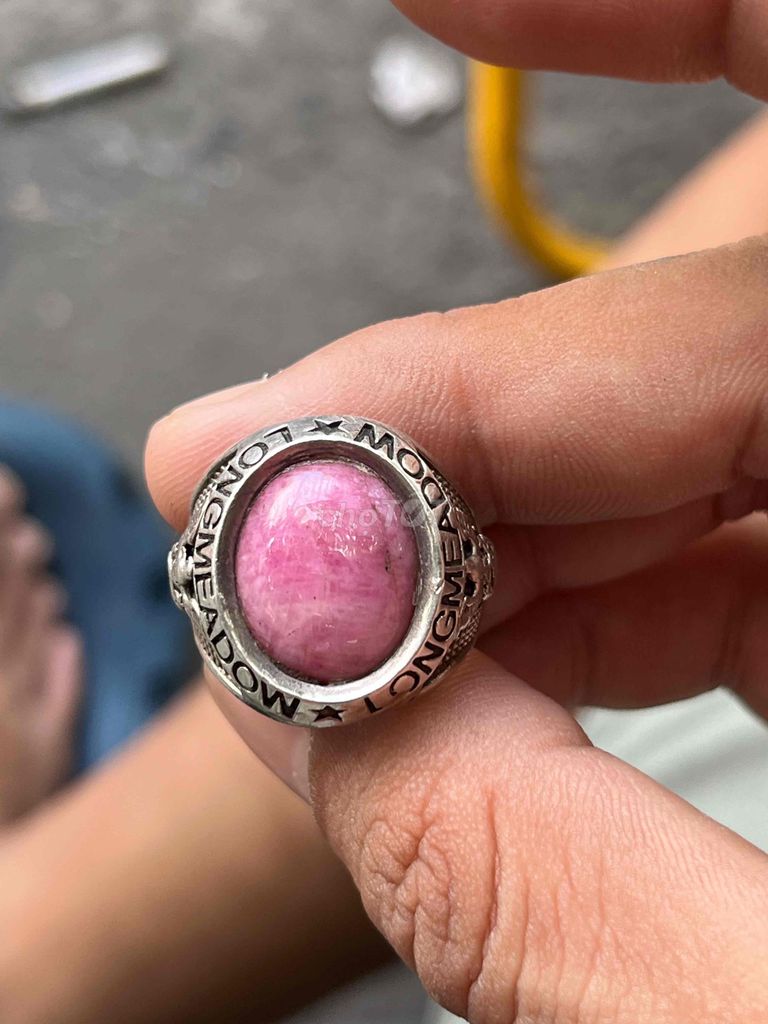 Nhẫn ngoại bạc mỹ đá ruby Phi hồg lựu nhẩn ny19