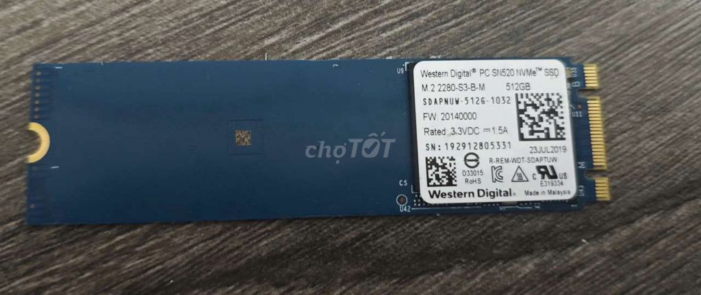 Ổ cứng SSD Western Digital PC SN520 NVMe M.2 512GB. Mua bán Linh kiện (RAM, Card...) tại Quận Cầu Giấy Hà Nội được đăng bởi Đăng Minh hình 1