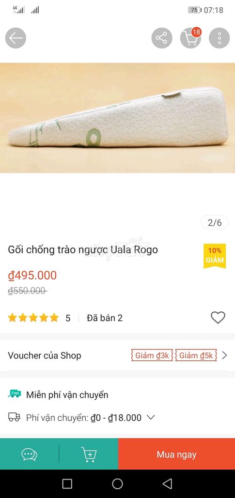 0935015517 - Thanh lý gối chống trào ngược Uala rogo