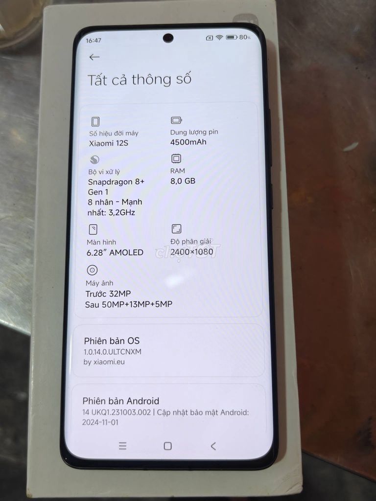 Xiaomi 12S 8GB/128GB Đen. Mua bán Điện thoại tại Quận 1 Tp Hồ Chí Minh được đăng bởi Hội Đồ Điện Tử hình 1