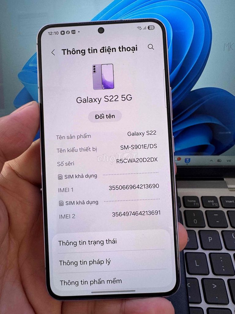 Samsung Galaxy S22 5G 128GB Tím. Mua bán Điện thoại tại Quận 6 Tp Hồ Chí Minh được đăng bởi QUỐC THIÊN BÁN GÓP 0 ĐỒNG  hình 1