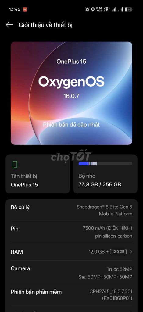 OnePlus 15 256GB. Mua bán Điện thoại tại Huyện Cẩm Mỹ Đồng Nai được đăng bởi Nhật hình 1