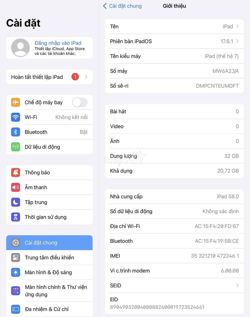 IPAD GEN 7 32GB 4G+WIFI. Mua bán Máy tính bảng tại Quận Đống Đa Hà Nội được đăng bởi Bảo Táo Store hình 3