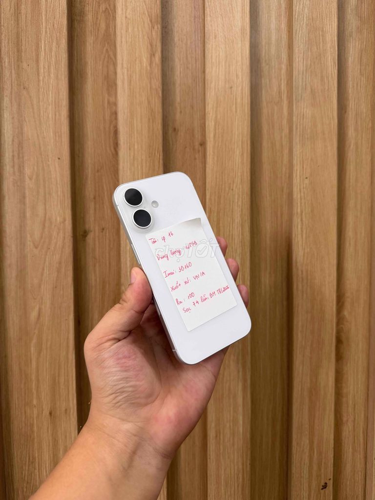 Apple iPhone 16 128GB Trắng Đã qua sử dụng. Mua bán Điện thoại tại Quận Đống Đa Hà Nội được đăng bởi  HT Mobie Trả góp nợ xáu bao duyệt hình 1