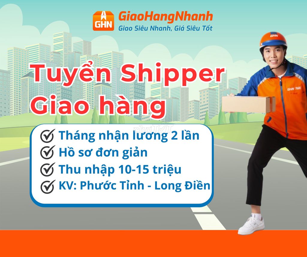 Phước Tỉnh - Long Điền Cần 2 Nhân Viên Giao Hàng