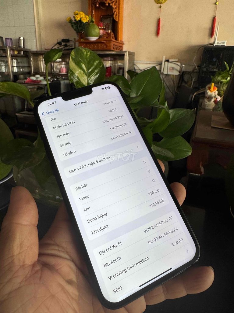 iPhone 14 plus 128G đen qte mỹ