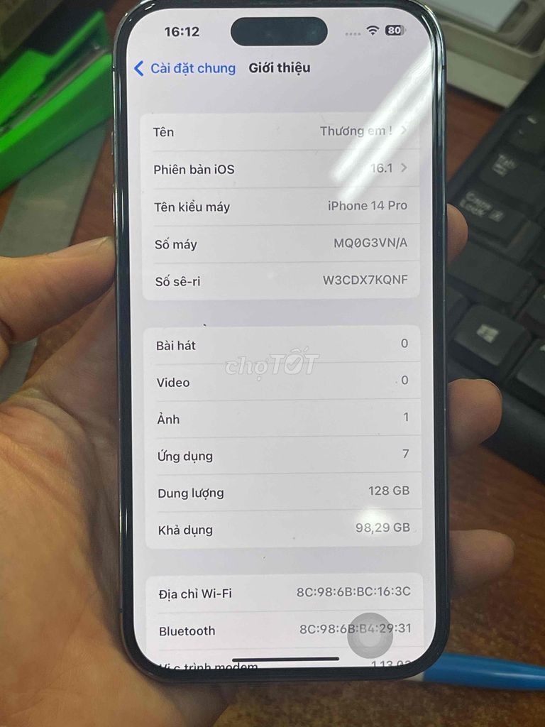 iphone 14 pro 128g vn zin áp