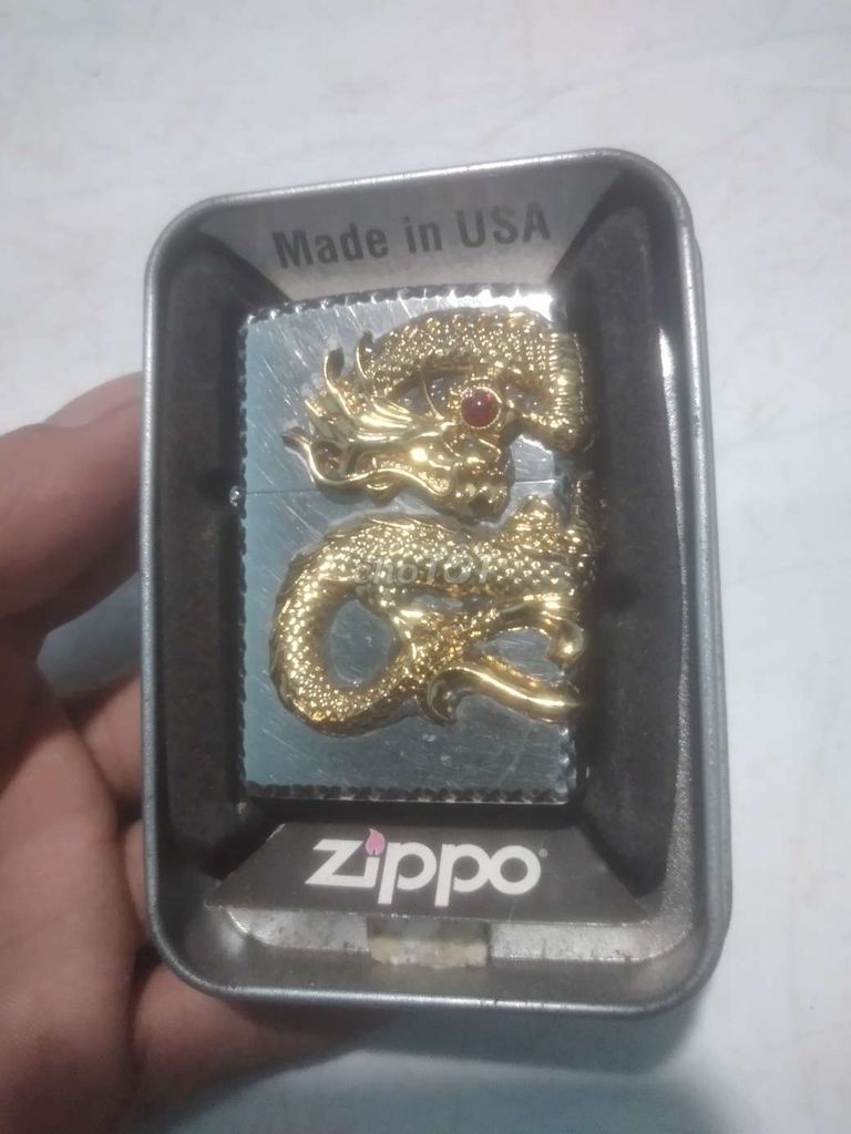 Zippo usa 🇺🇸 2014 vỏ ruột trùng gõ búa viền rồng