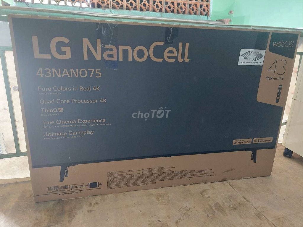 Lg 43in fullbox, thùng cáp, sách h.dẫn, hư màn