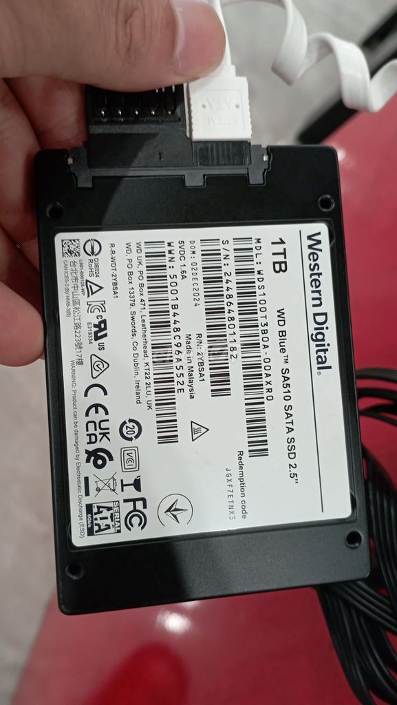 Ổ  SSD WD Blue SA510 1TB SATA  bảo hành th1.2030. Mua bán Linh kiện (RAM, Card...) tại Huyện Thanh Trì Hà Nội được đăng bởi Nguyễn Đình Dũng hình 1