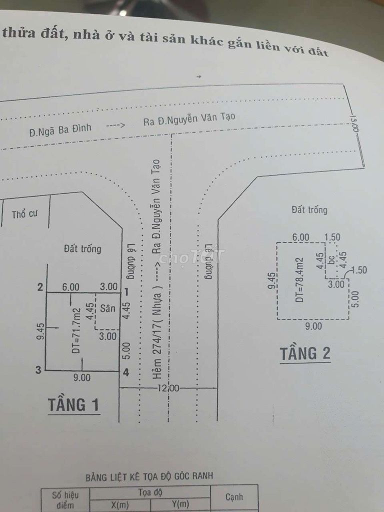 Nhà 9,5x9m, 1 lầu, Giá: 4.9ty, 274 Nguyễn Văn Tạo, Long Thới, Nhà Bè