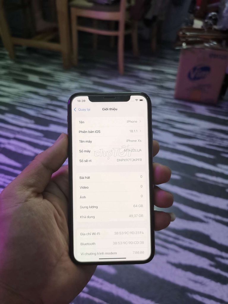 Iphone xs 64gb quốc tế zin 100%