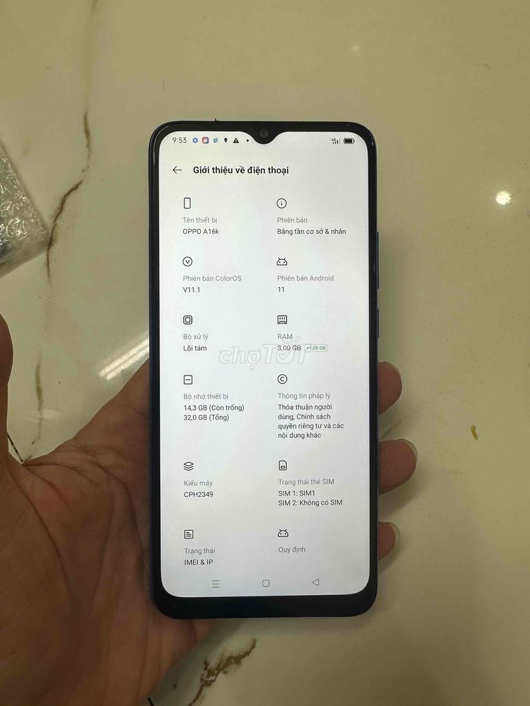 Bán A16k (Oppo) zin cũ còn đẹp