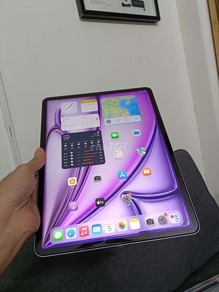 iPad Air 7 M3 256GB Tím 13inch WIFI KENG Pin 100%. Mua bán Máy tính bảng tại Quận Thanh Khê Đà Nẵng được đăng bởi TT PHONE hình 1