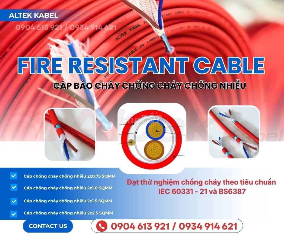 Cáp chống cháy Altek Kabel 2x1.0mm2/2x1.5mm2. Mua bán Đồ dùng văn phòng tại Quận 6 Tp Hồ Chí Minh được đăng bởi Nhật Anh Dây Cáp  hình 1