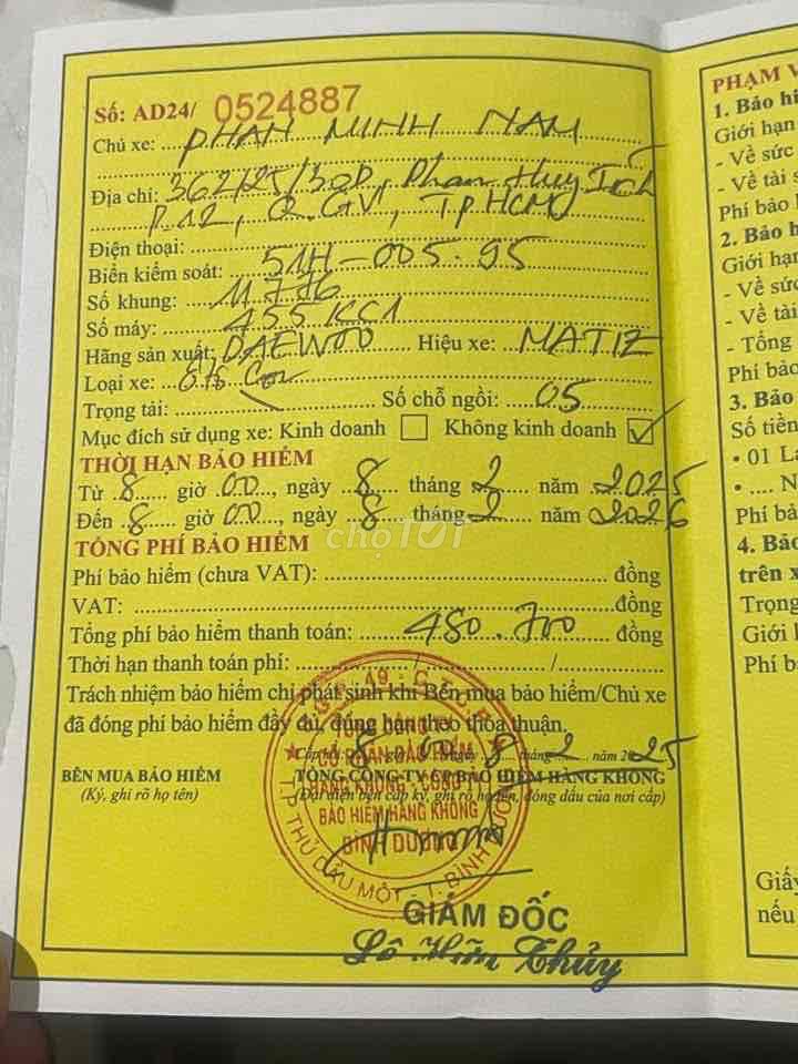 Daewoo Matiz 2008 SE color 0.8 MT - 70000 km. Mua bán Ô tô tại Thị xã Bến Cát Bình Dương được đăng bởi pham hoang hình 14