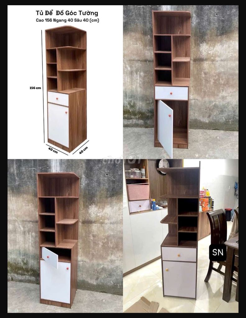 kệ góc phối màu có tủ 799k. Mua bán Tủ, kệ gia đình tại Quận Thanh Khê Đà Nẵng được đăng bởi Gia Dụng Thủy Lê hình 1