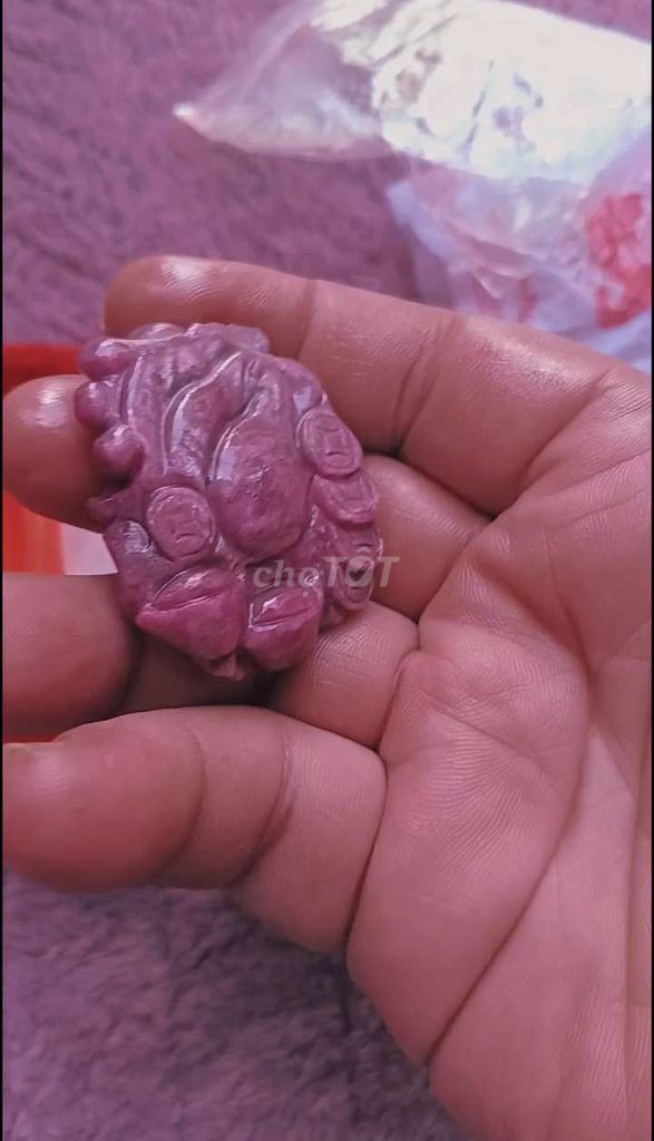 MẶT DÂY CHUYỀN PHẬT DI LẶC ĐÁ RUBY.(BAO KIỂM ĐỊNH)