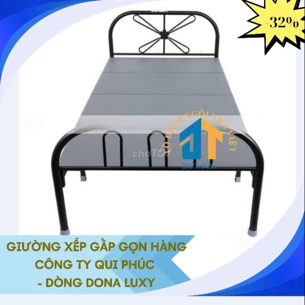 GIƯỜNG SẮT XẾP CÓ NỆM 1M X 2M DONA LUXY GẤP 4