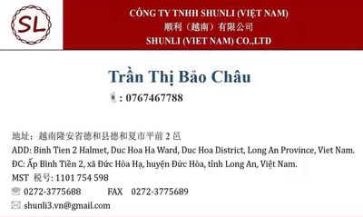 Công Ty TNHH Shunli.Việt Nam